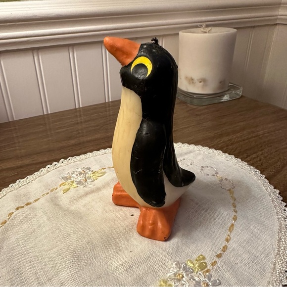 Vintage Carved and Painted 5.5” Penguin Candle - Picture 1 of 10